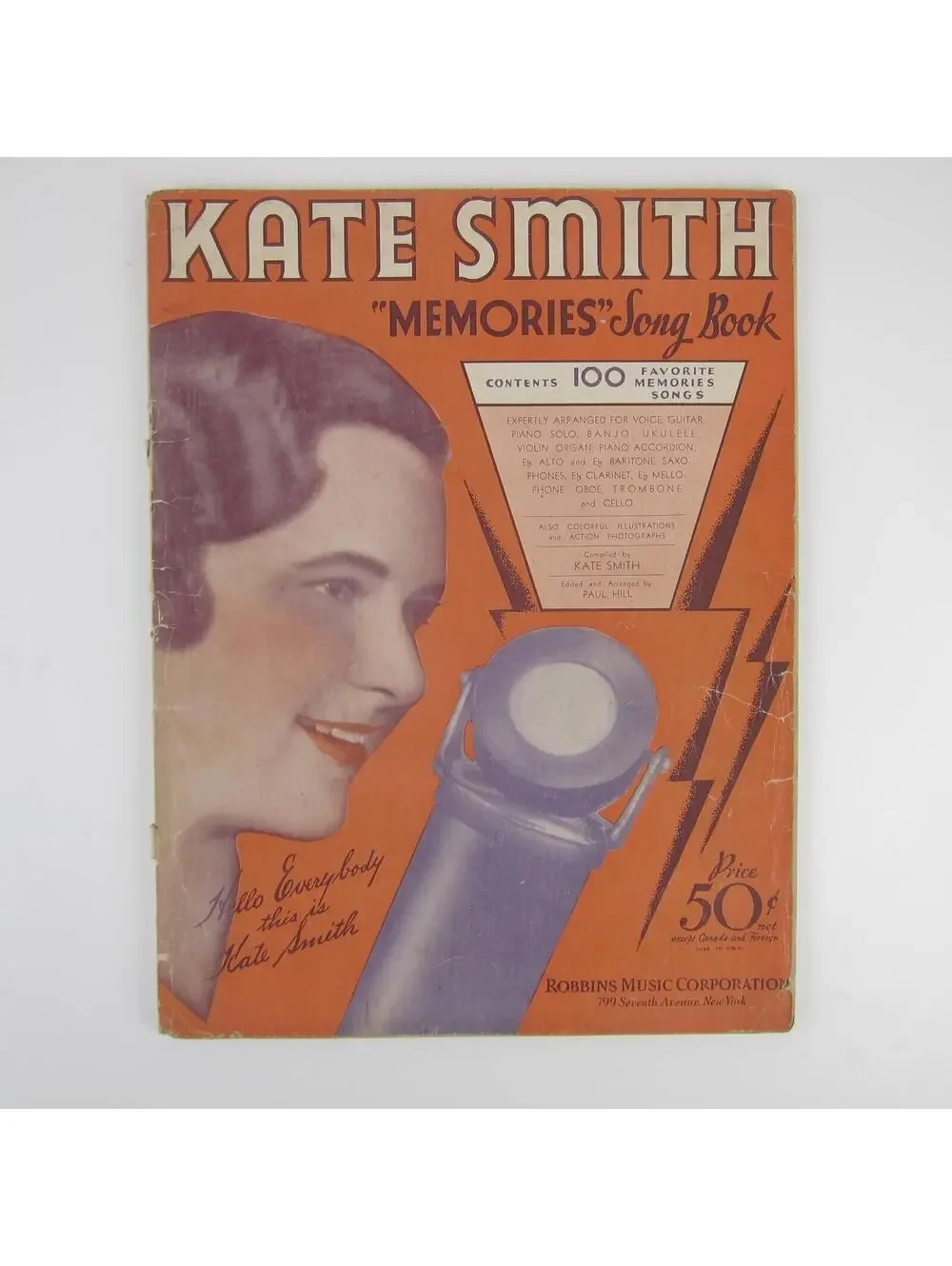 Sheet Music Kate Smith Memories Song Book 100 Songs Vintage 1933